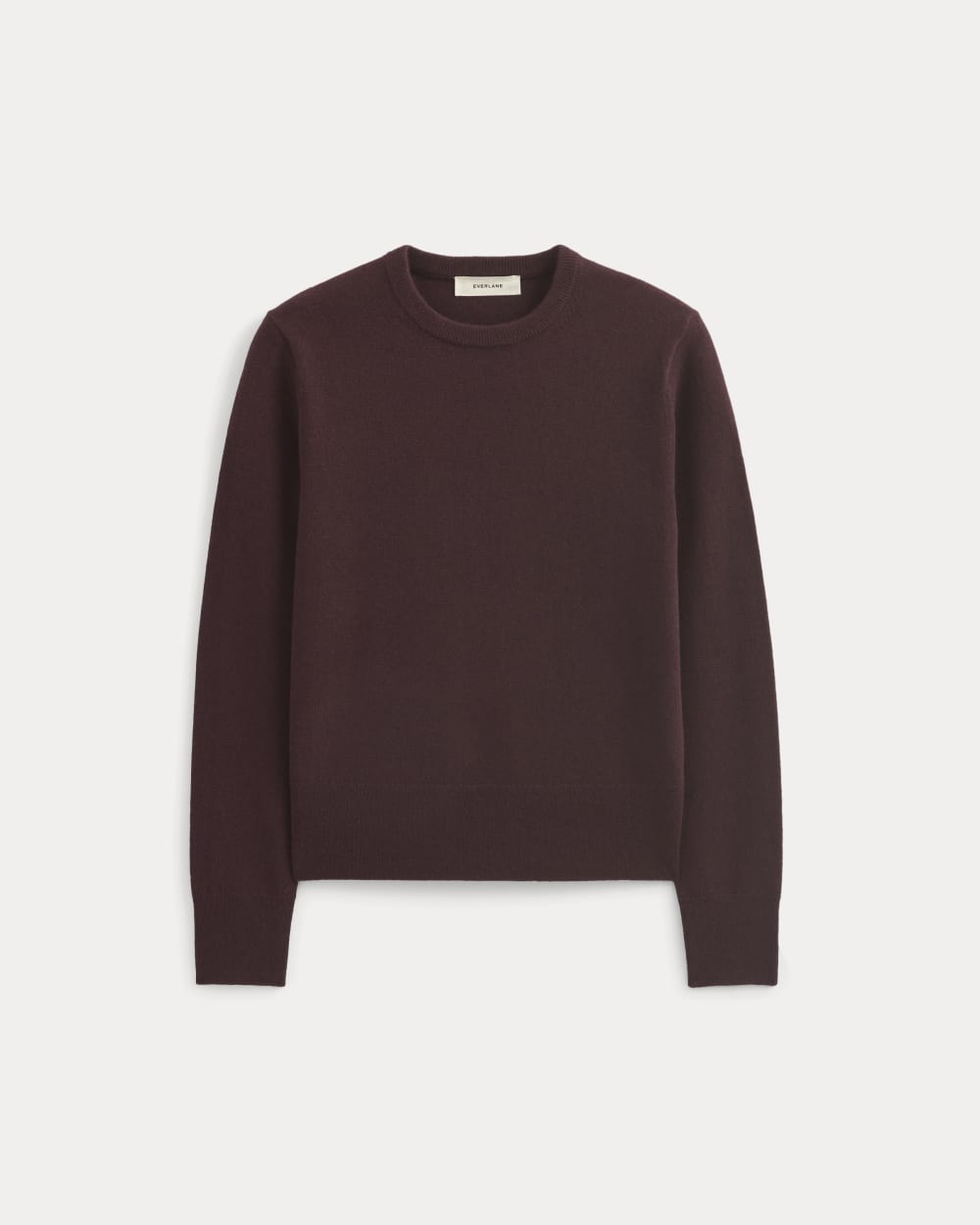 Cashmere Slim Crew Sweater in Wine — alternate view