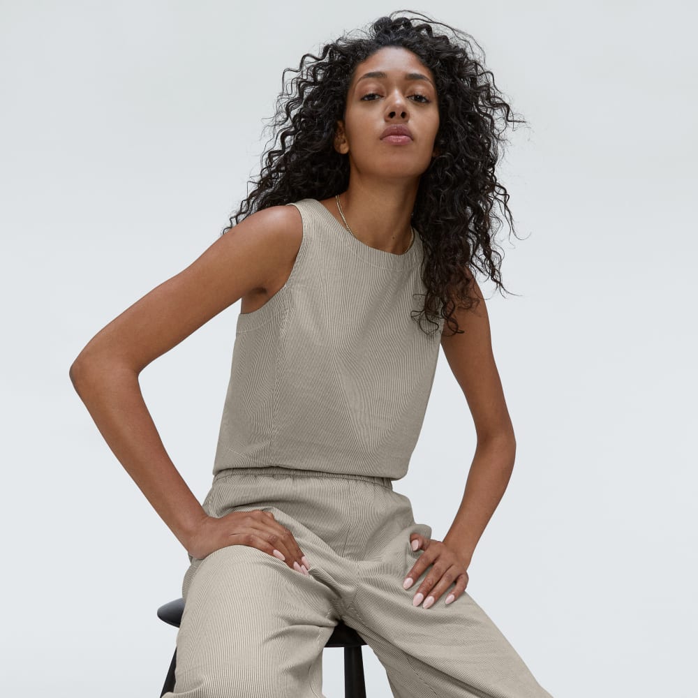 The Easy Shell Top in Beech / Canvas Tan — detail view