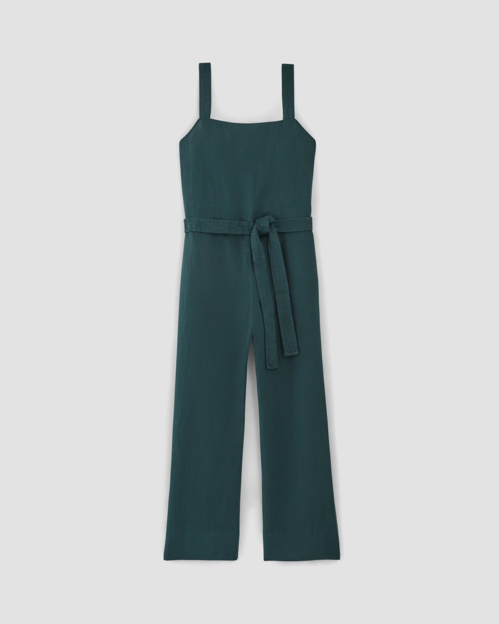 The Linen Side-Button Jumpsuit in Dark Sea — alternate view