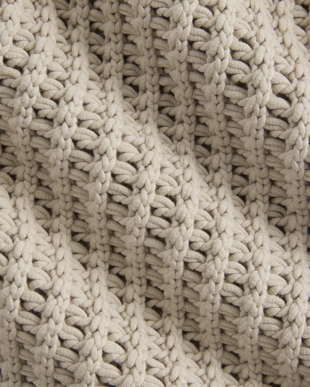 Open-Knit Tunic Vest in Elevated Cotton in Peyote — detail view