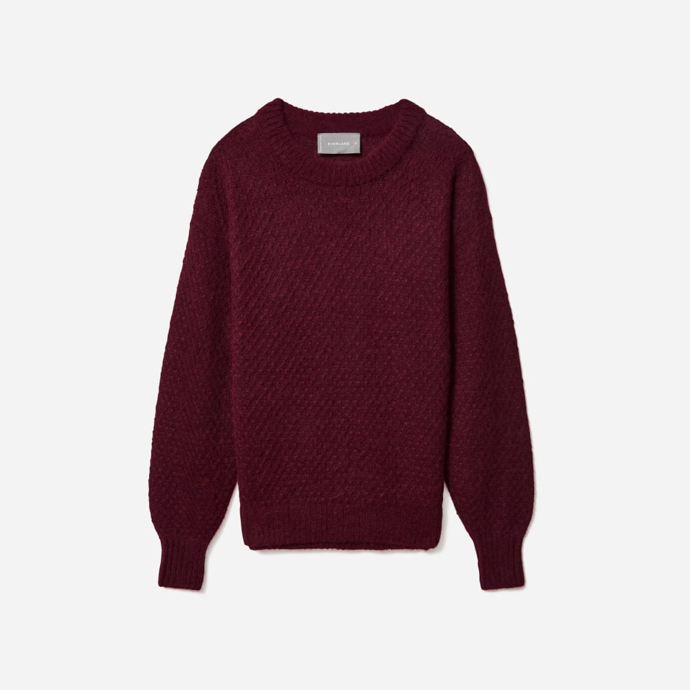 The Cocoon Crew in Alpaca in Oxblood — front view