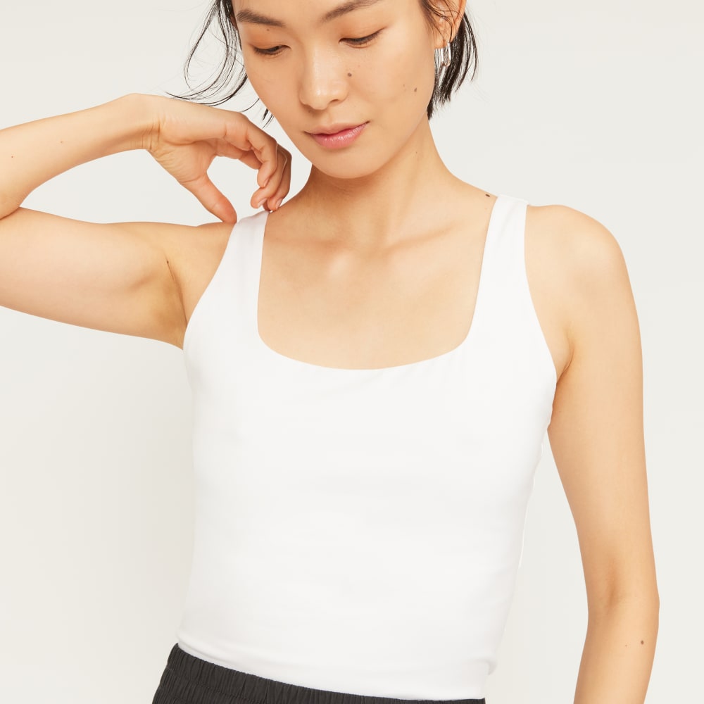 The Supima® Sleeveless Top in White — detail view