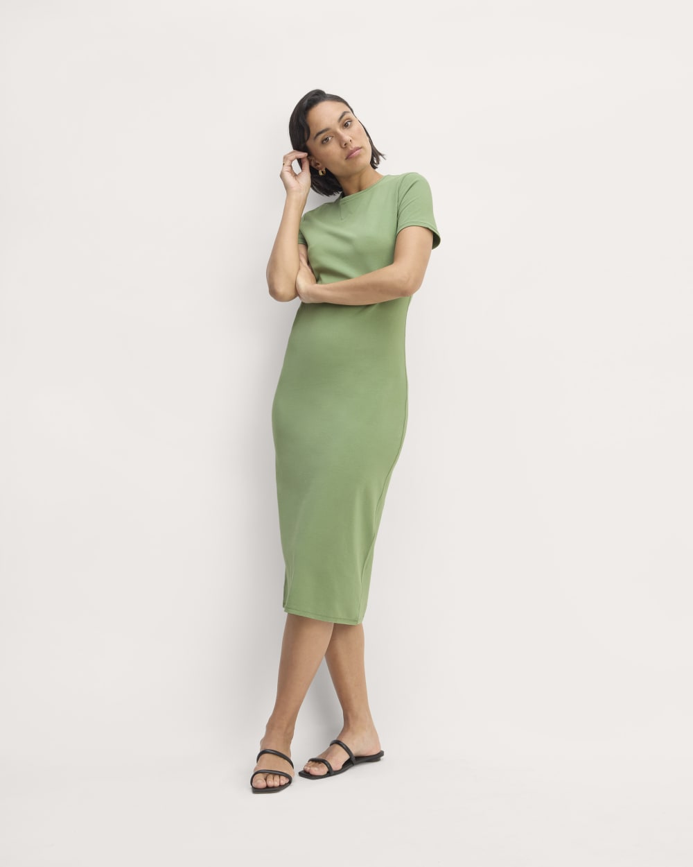 The Form Dress in Jade Green — front view