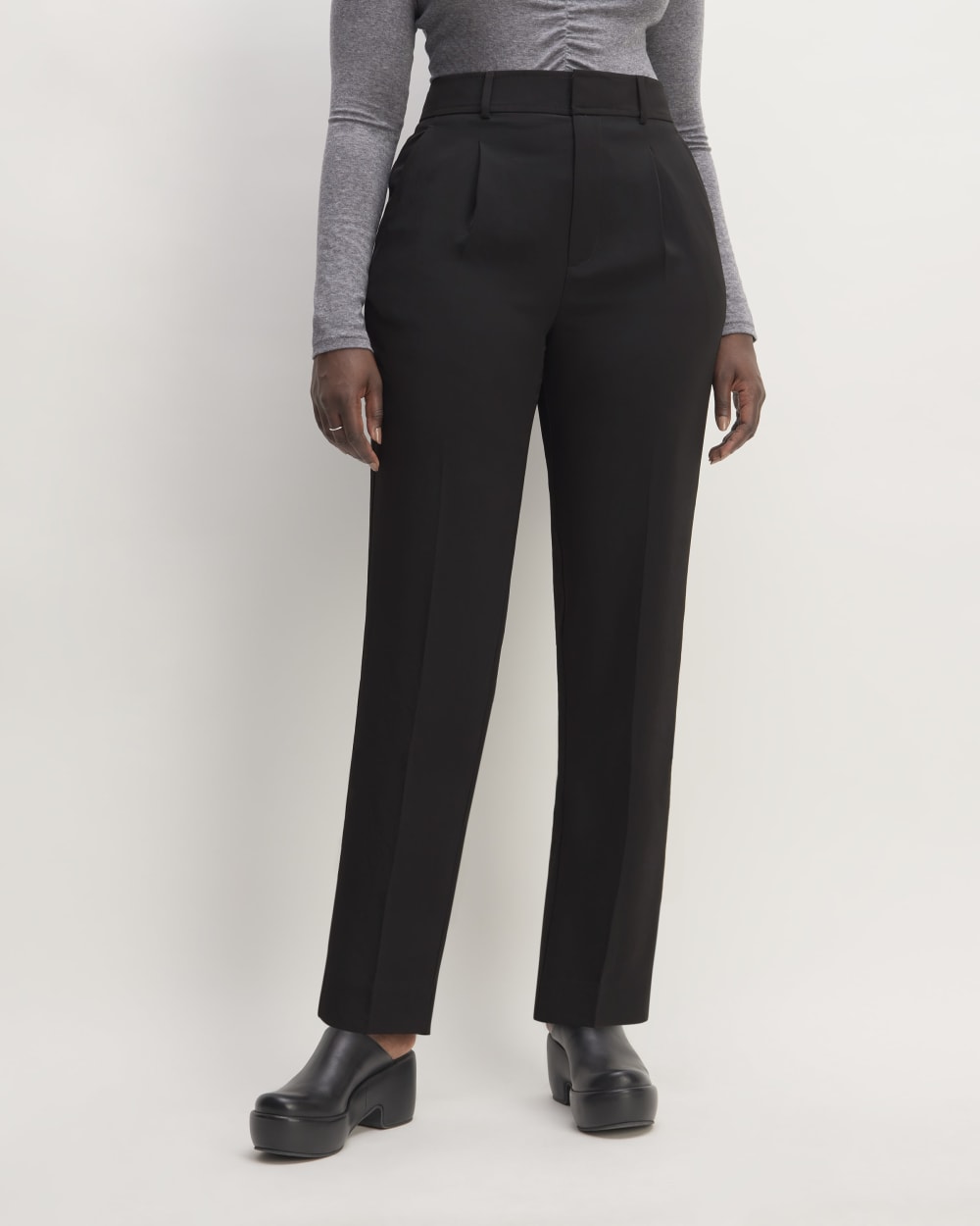 The Japanese GoWeave Way-High® Tapered Pant in Black — detail view