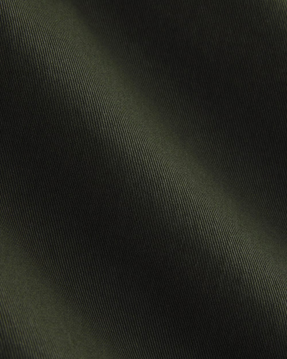 Cotton Twill Chino in Dark Green — detail view