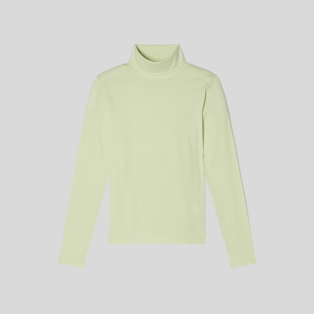 The Organic Cotton Turtleneck in Seafoam Green — alternate view