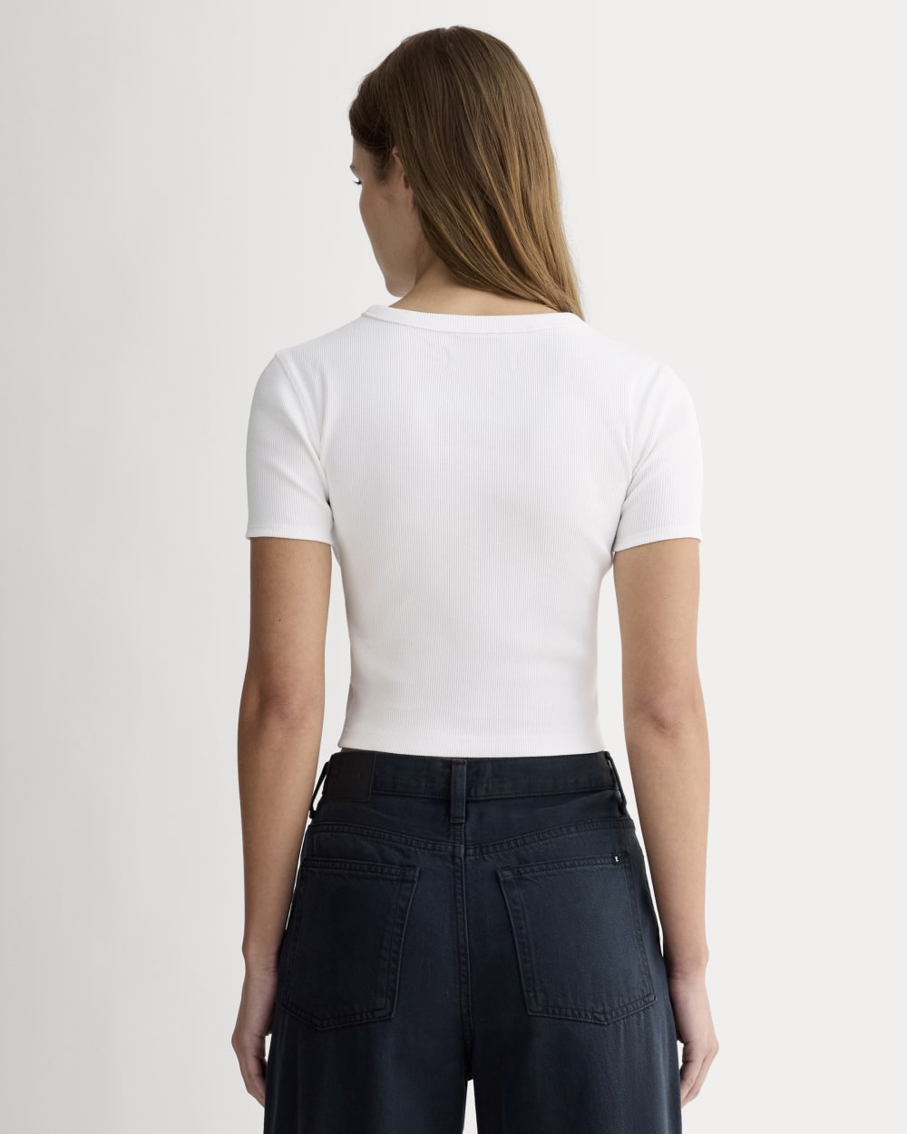 The ’90s Rib Tee in White — detail view