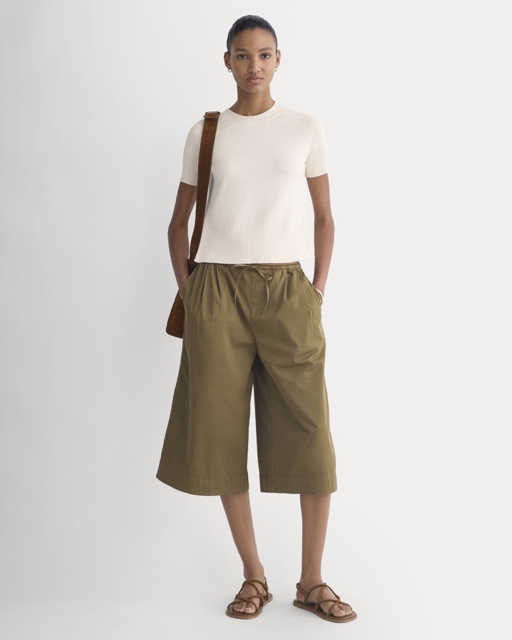 Easy Long Short in Olive — front view