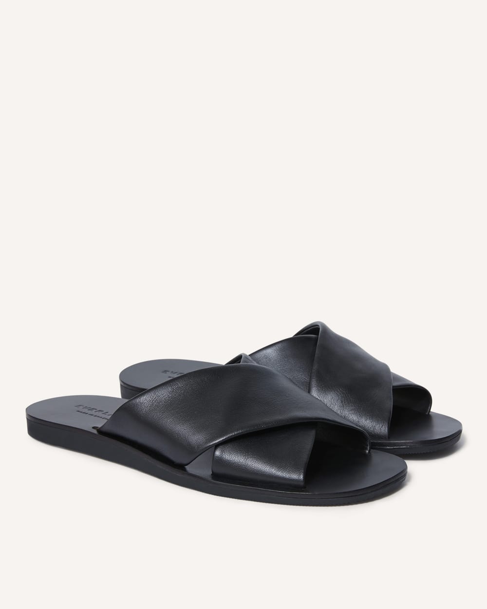 The Day Crossover Sandal in Black — detail view