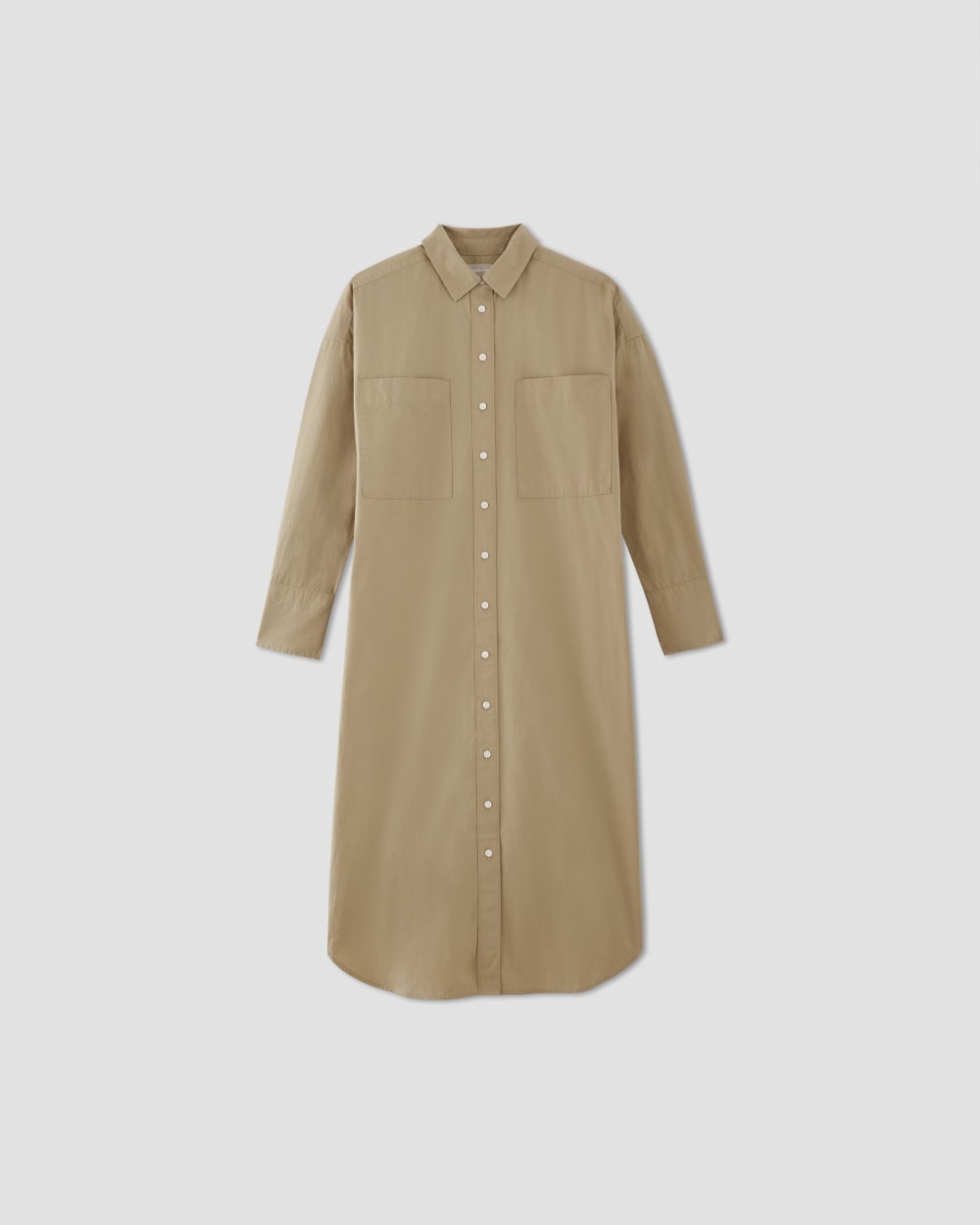 The Midi Cotton Shirt Dress in Cornstalk — alternate view