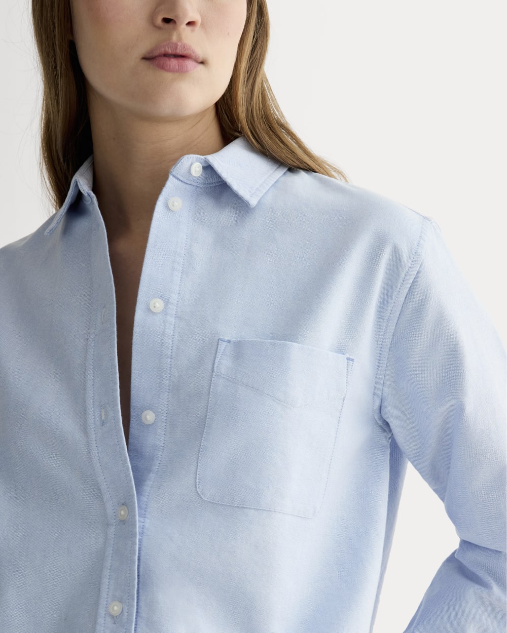 The Must-Have Oxford Shirt in Light Blue — detail view