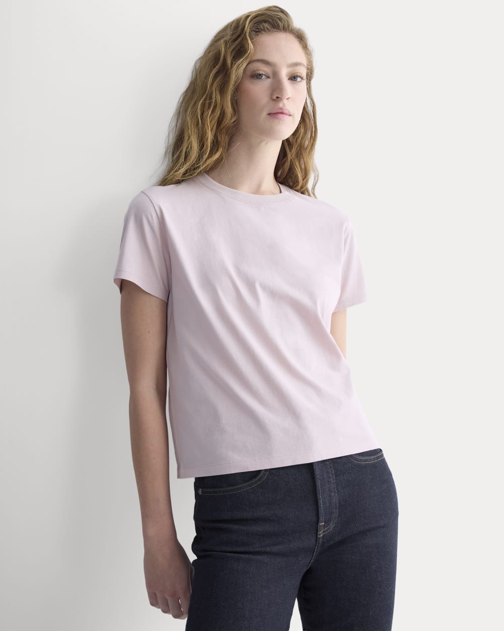 The Box-Cut Tee in Essential Cotton in Burnished Lilac — front view