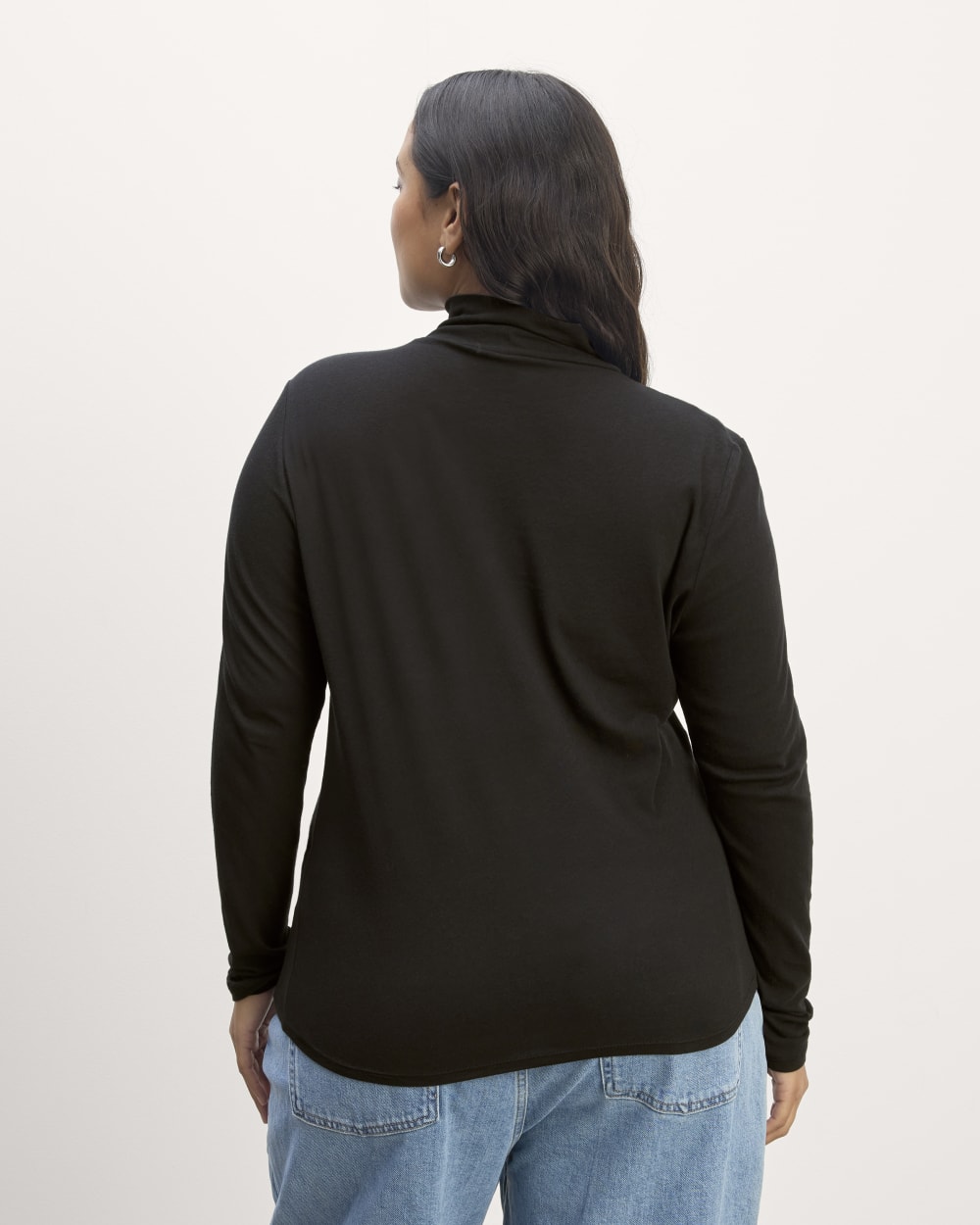 The Air Turtleneck in Black — detail view