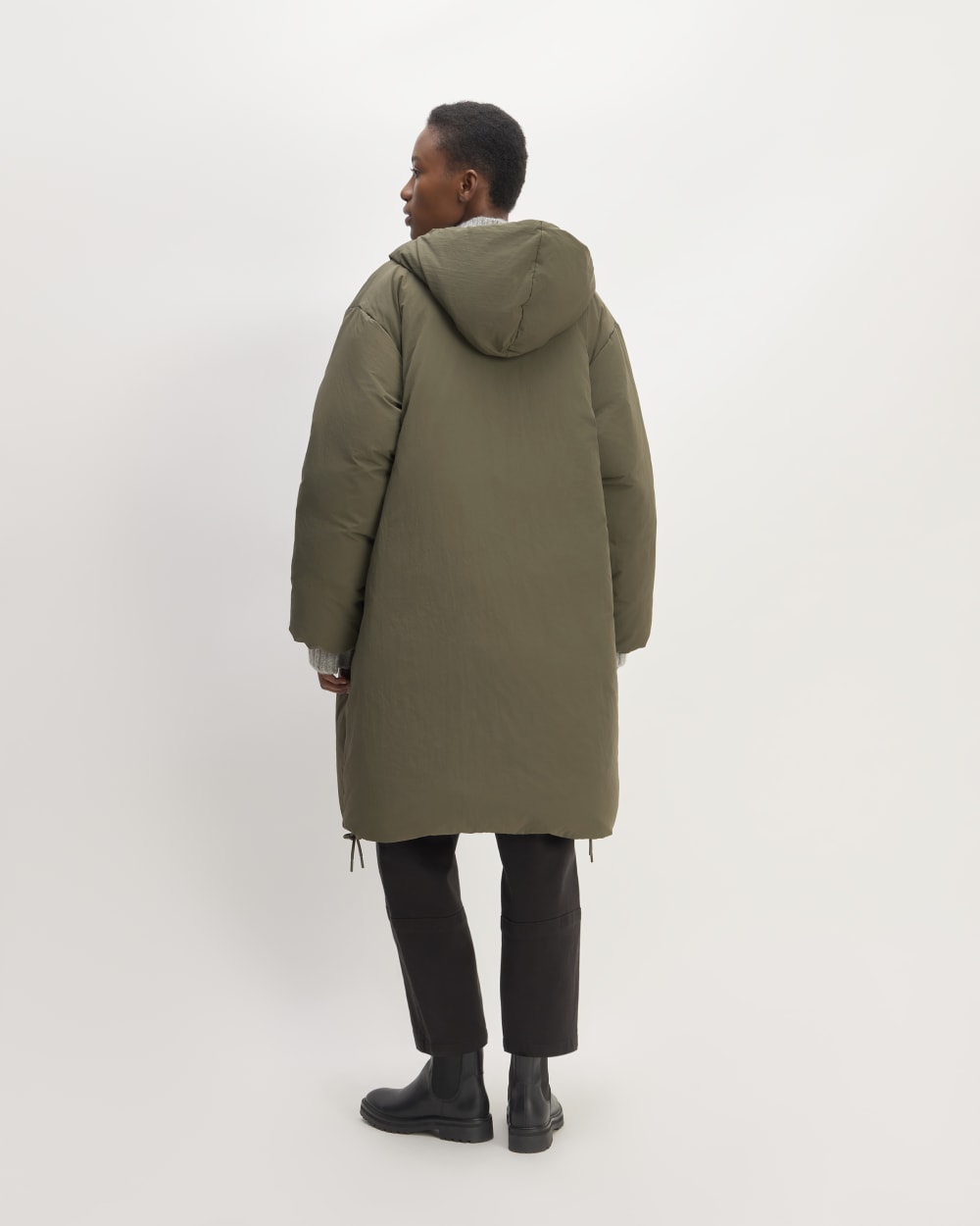 The Long Re:Down® Puffer in Kalamata — detail view