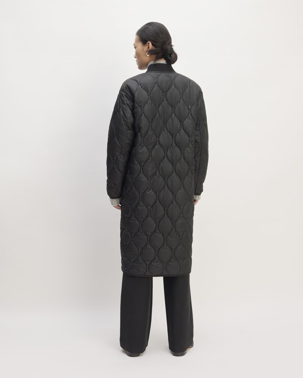 The ReNew Long Liner in Black — detail view