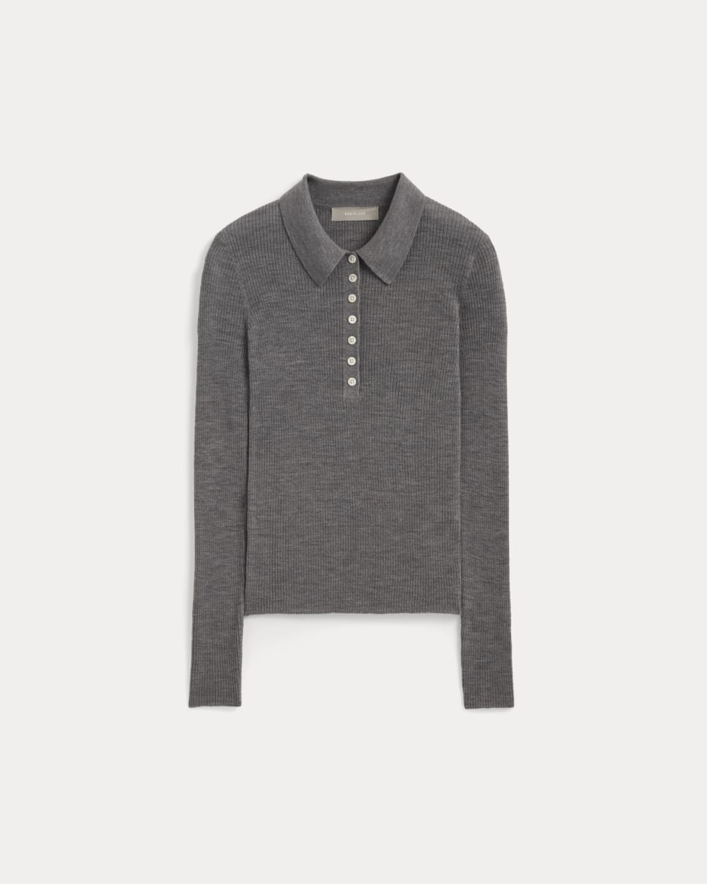 The Polo in Ultrasoft Merino in Heather Mid Grey — alternate view
