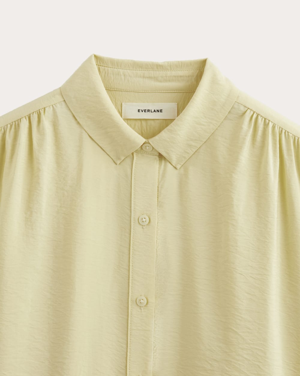 The Square Shirt in SoftLuxe in Banana Crepe — detail view