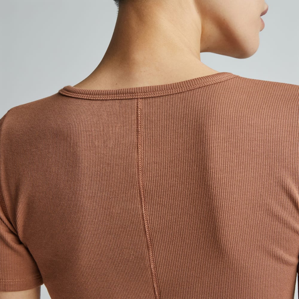 The Luxe Rib Crew in Toasted Coconut — detail view