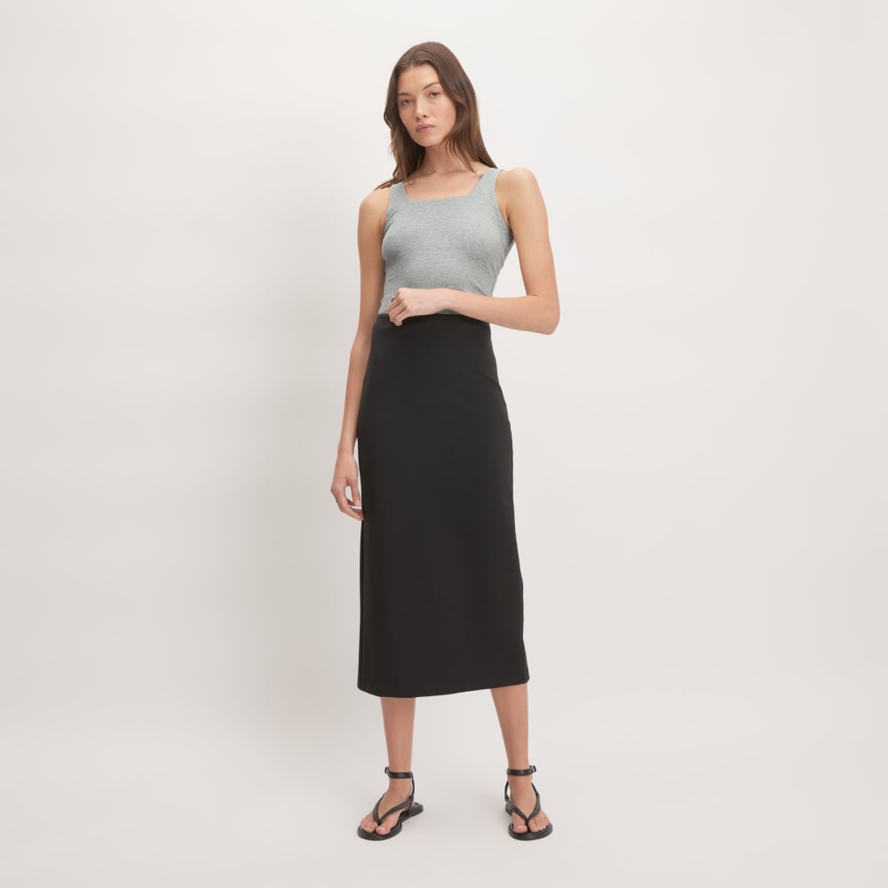 The Supima® Sleeveless Top in Heathered Grey — detail view
