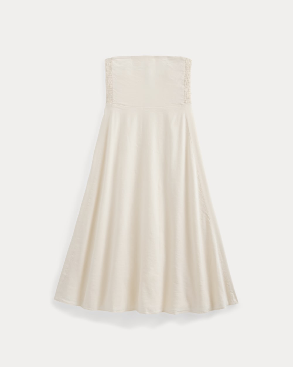 Strapless Dress in Stretch Linen in Bone — alternate view