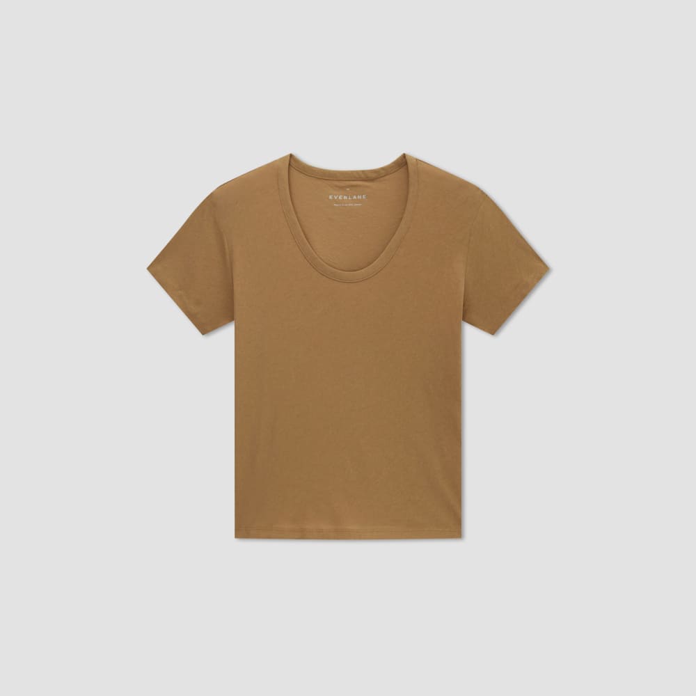 The Air Scoop-Neck Tee in Toasted Coconut — alternate view