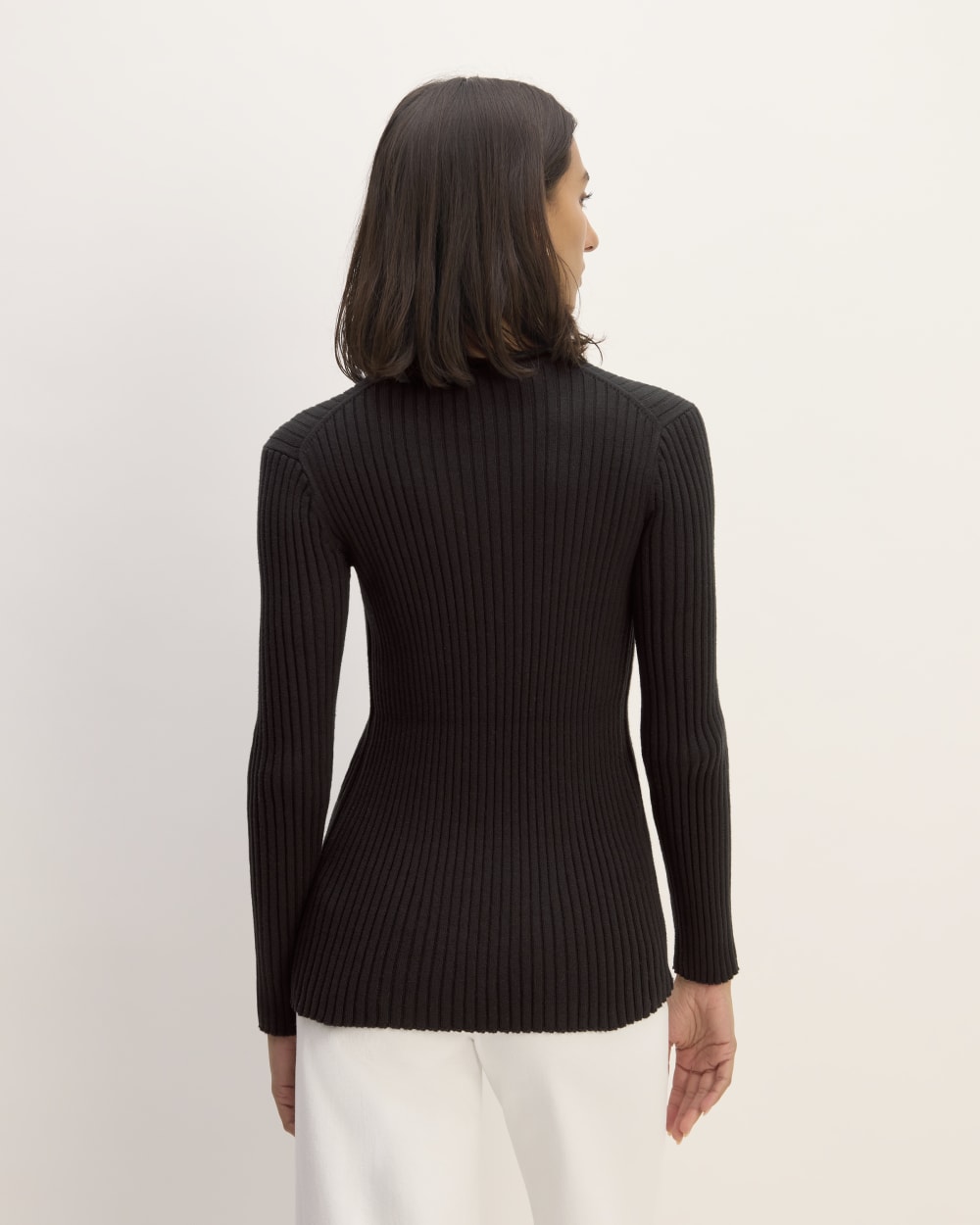The Cotton Rib Crew in Black — detail view