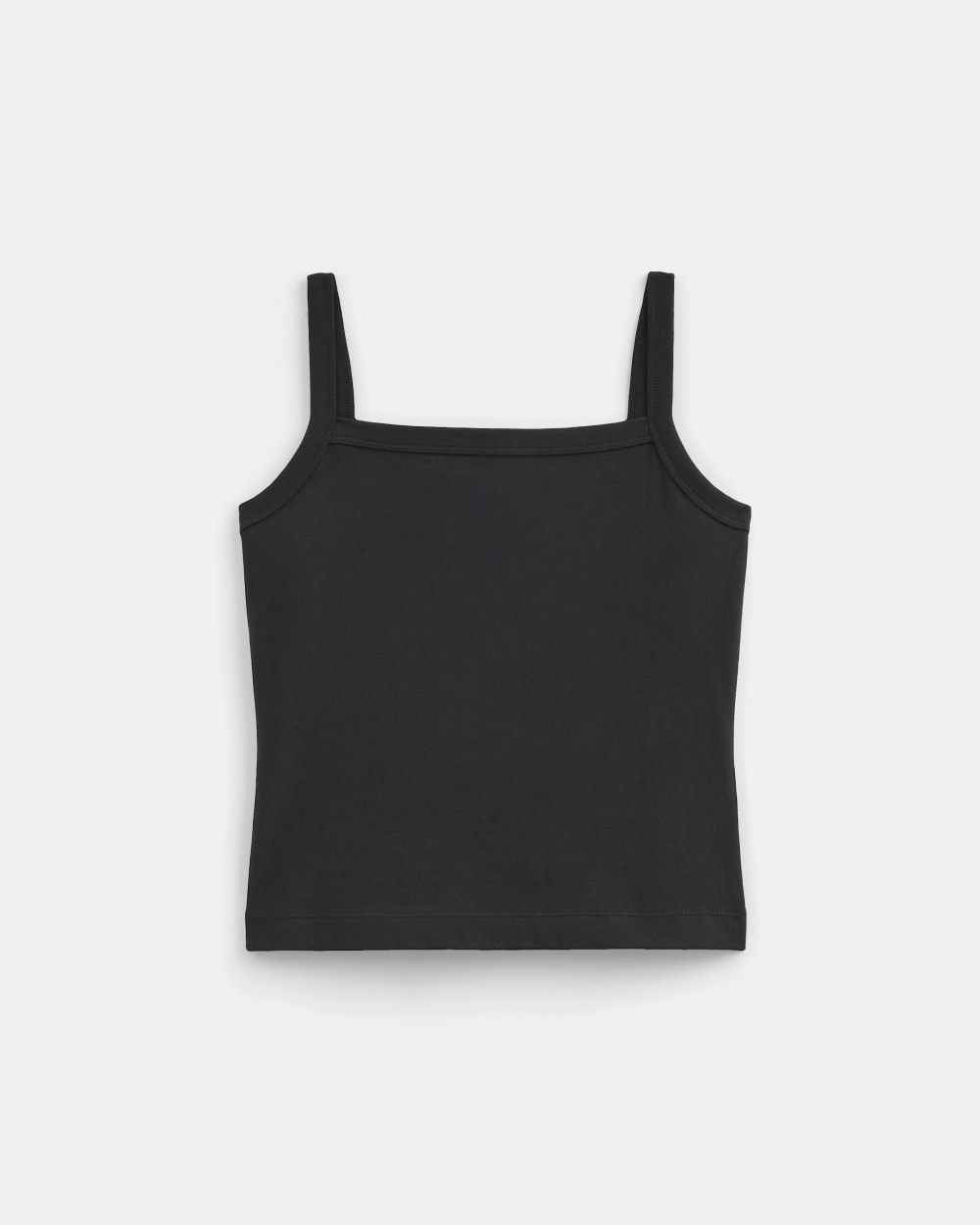 The Essential Square-Neck Tank in Black — alternate view