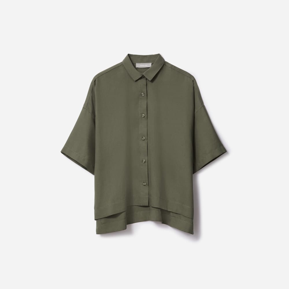 The Drapey Square Shirt in Kalamata — front view
