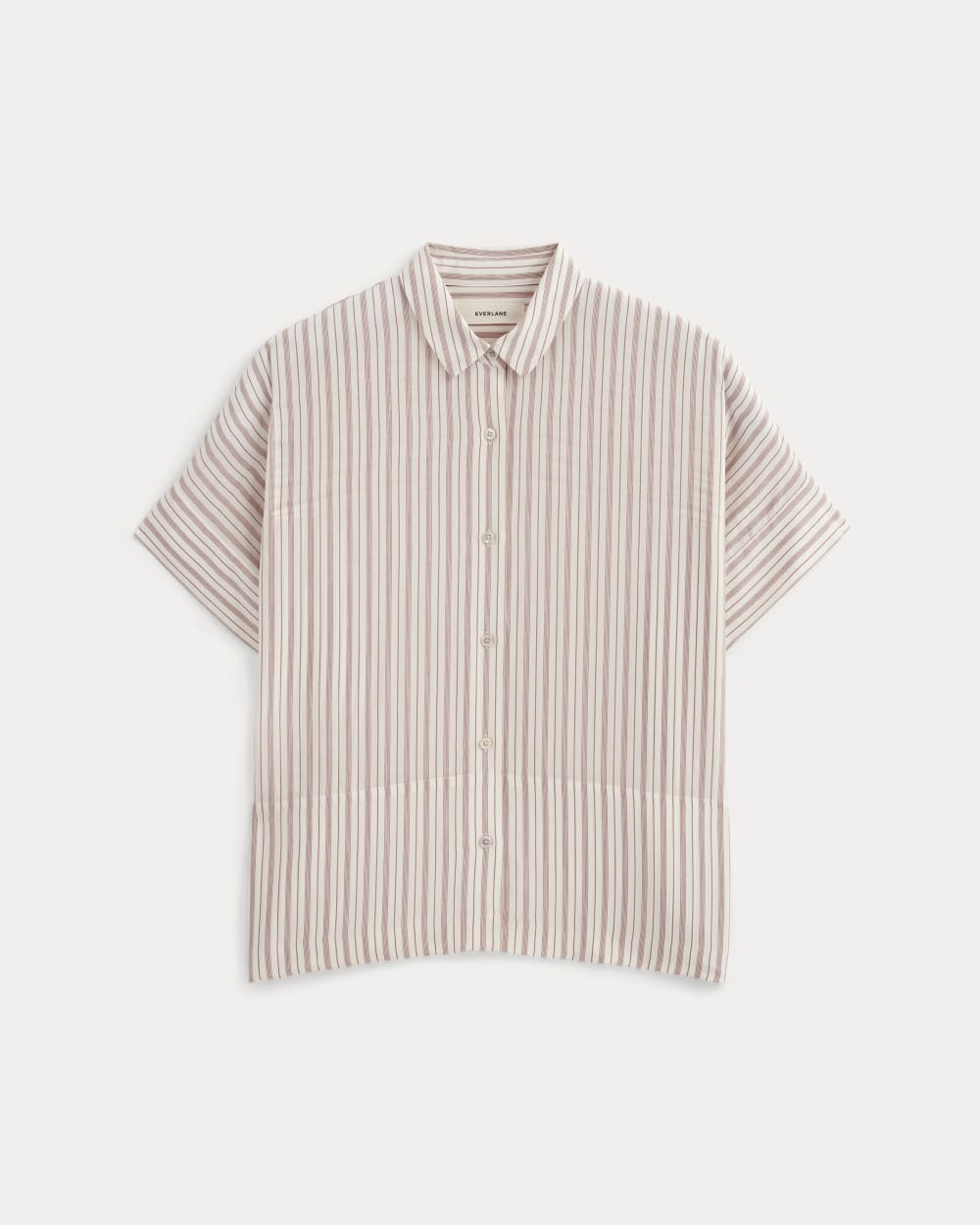 The Boxy Shirt in Washable Silk in Bone / Dusky Rose — alternate view