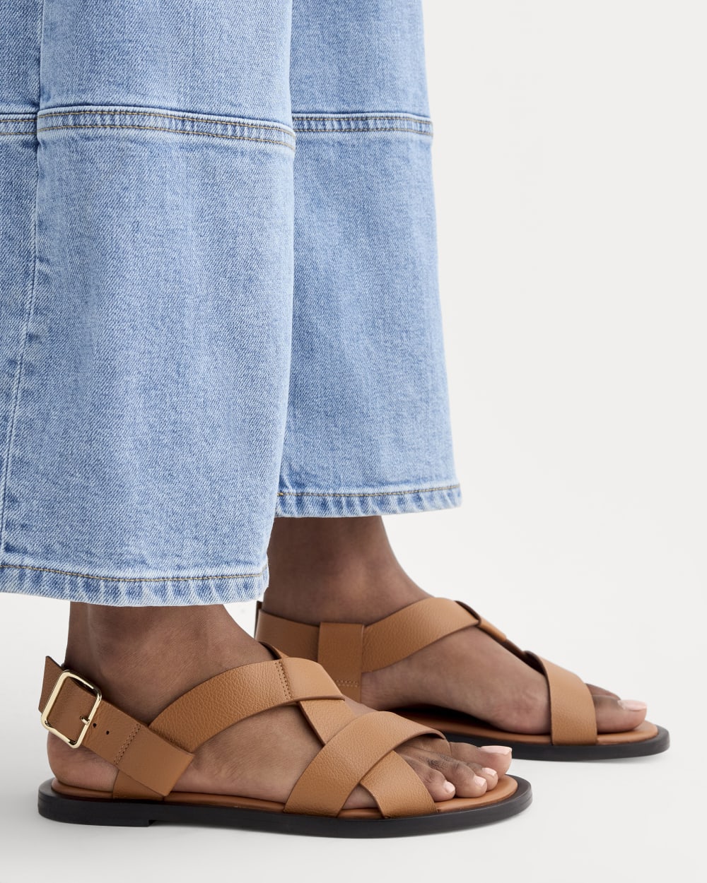 The City Strap Sandal in Desert Tan — detail view