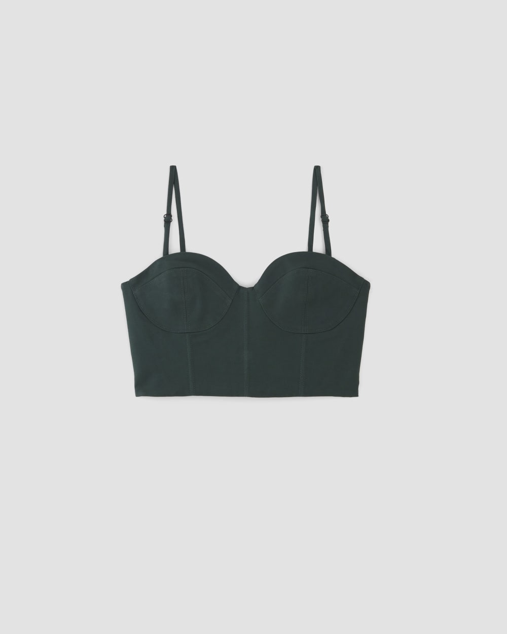 The Structured Cotton Bustier in Scarab — alternate view