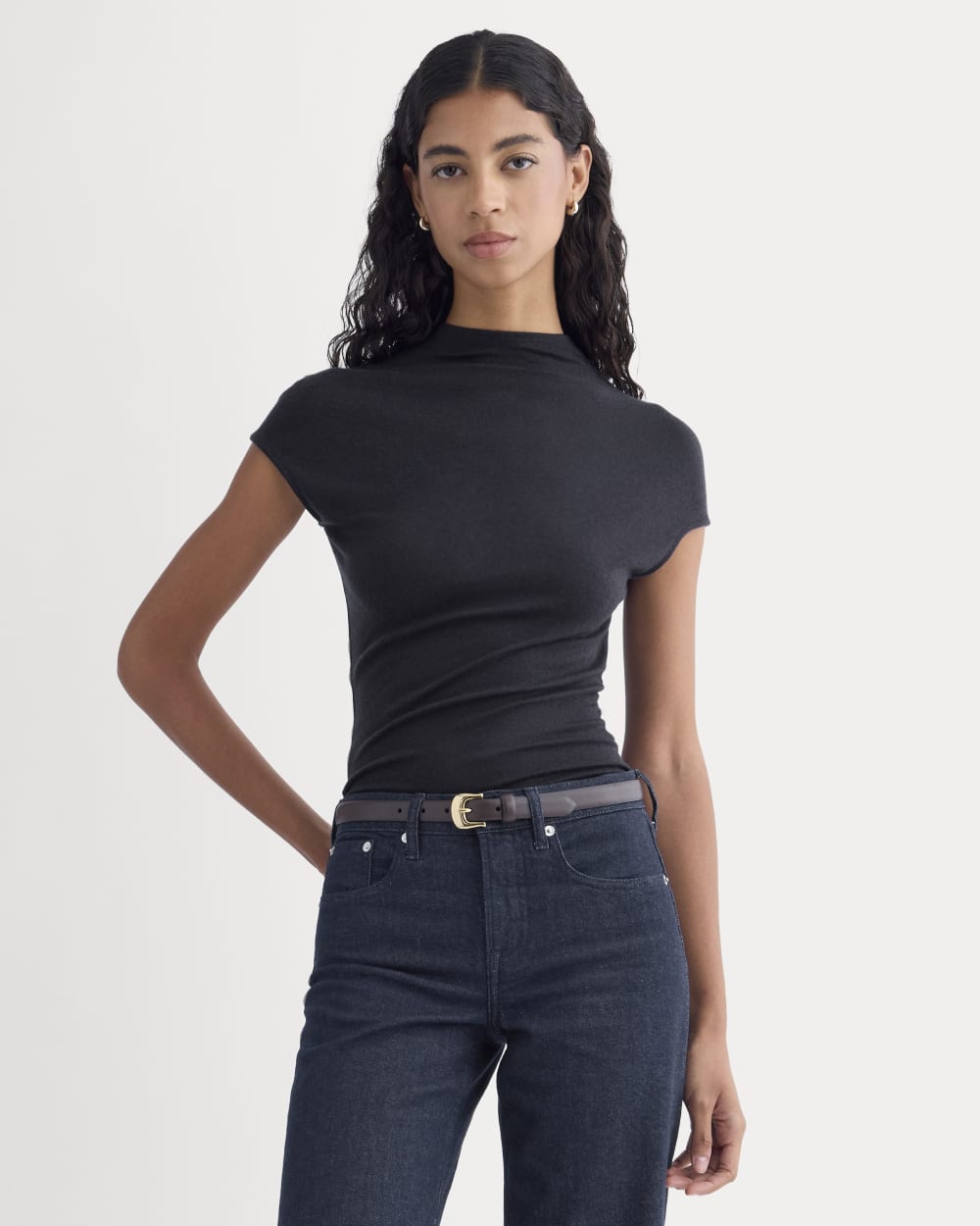 Twist Top in Butterluxe in Deep Navy — front view