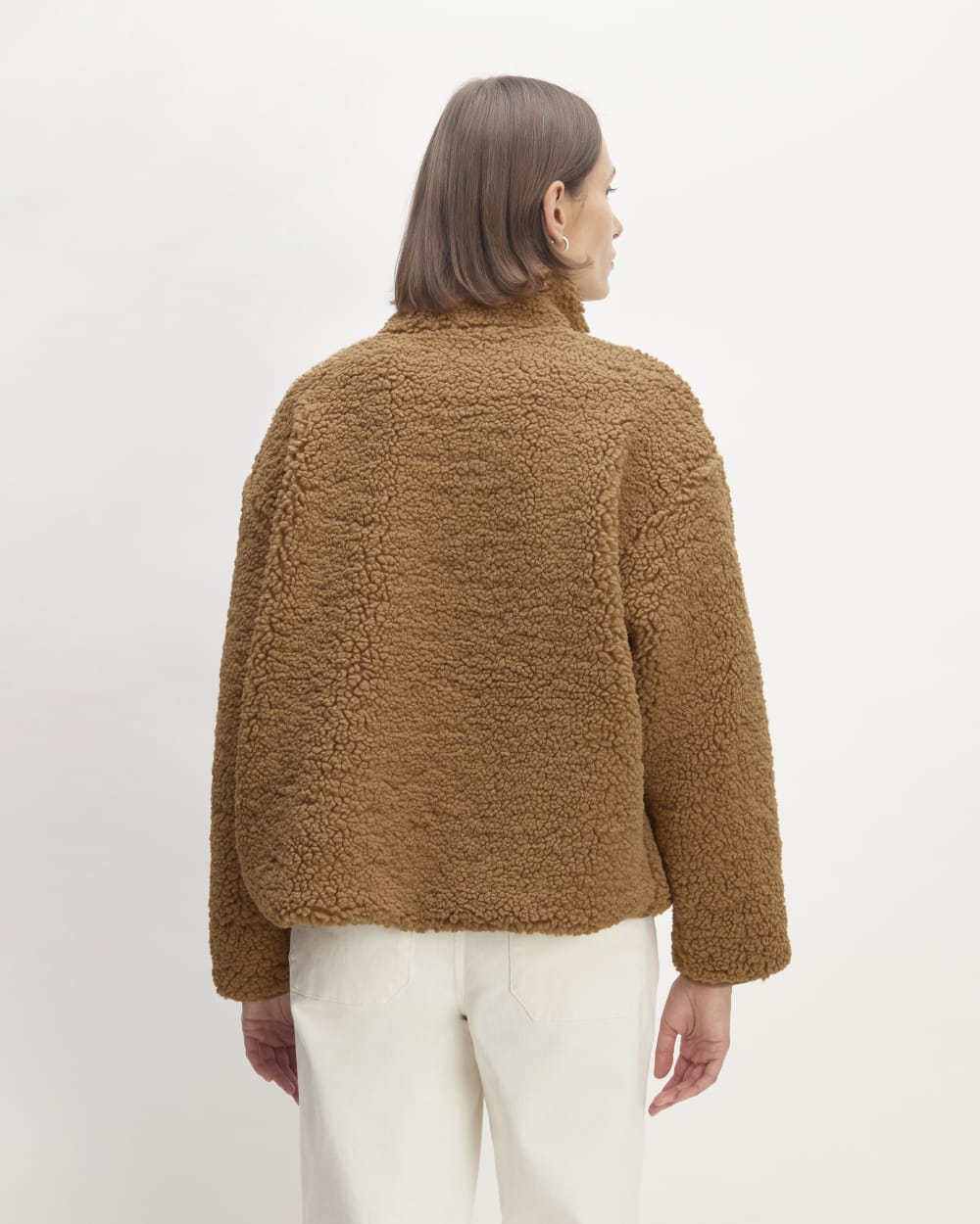The ReNew Fleece Full Zip in Toasted Coconut — detail view