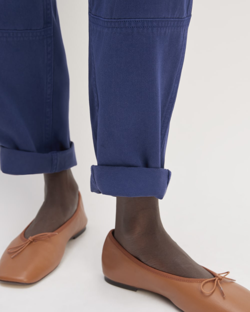 The Chino in Buttersoft in Bellwether Blue — detail view