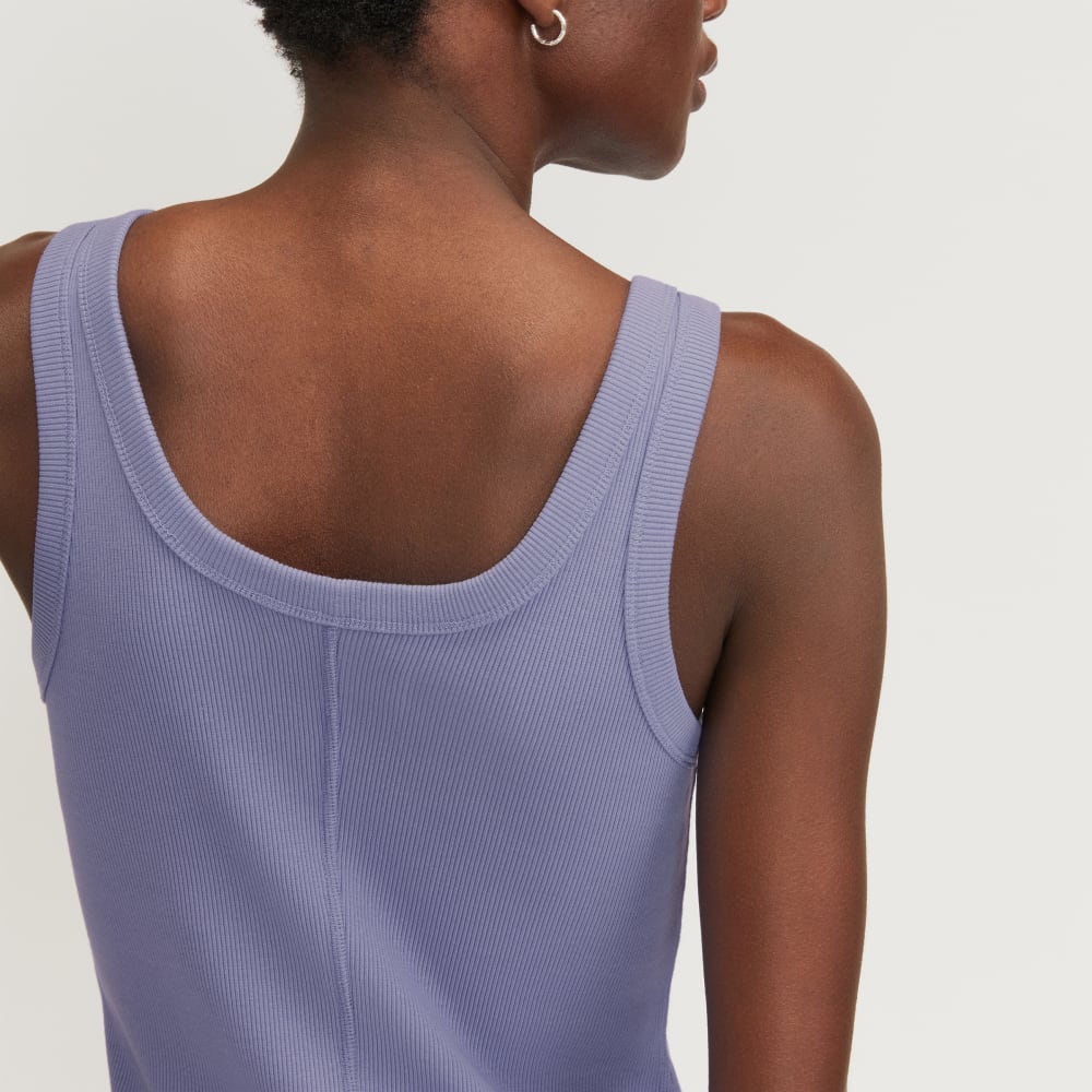 The ’90s Rib Dress in Cornflower Blue — detail view