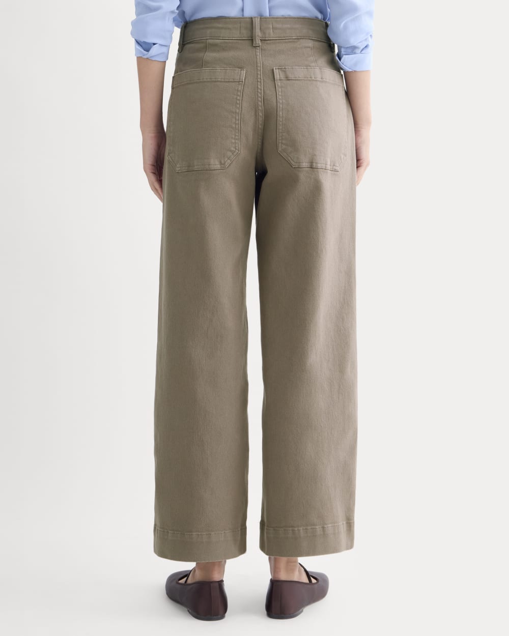 The Utility Wide-Leg Pant in Taupe — detail view