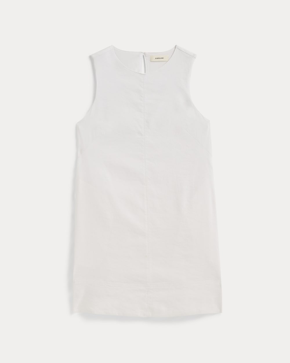 The Shift Dress in Stretch Linen in White — alternate view
