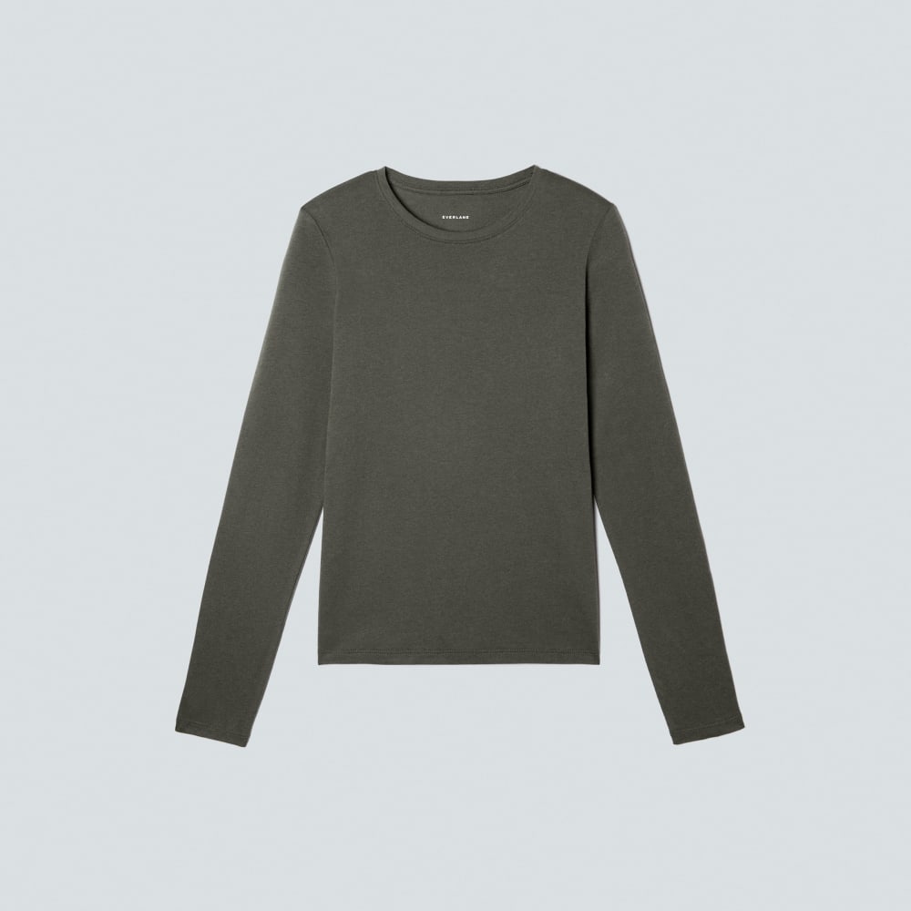 The Organic Cotton Long-Sleeve Crew in Kambaba — alternate view