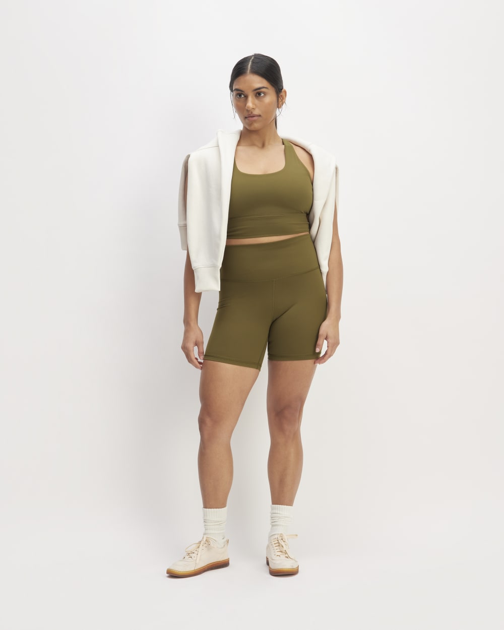 The Perform Bike Short in Beech — front view