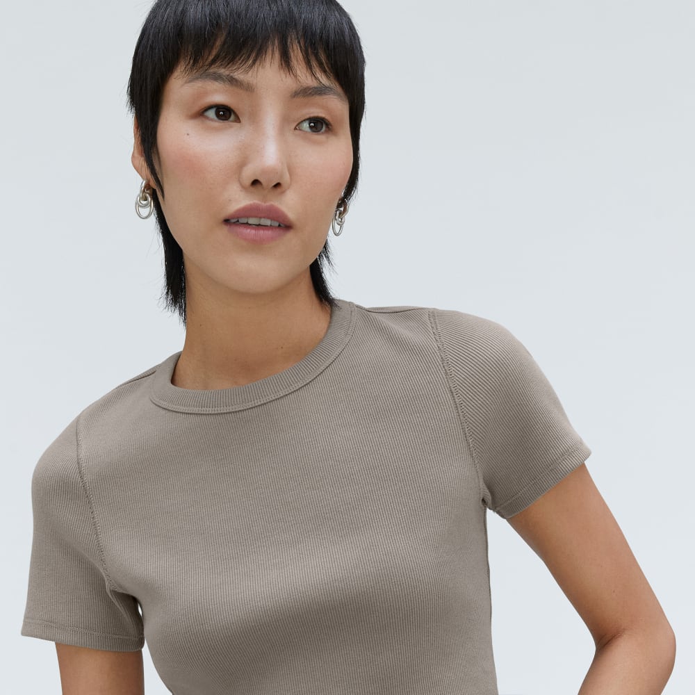 The ’90s Rib Tee in Clay — detail view