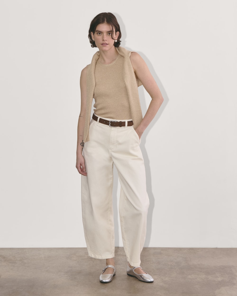 The Tank in Lurex Merino in Gold — detail view