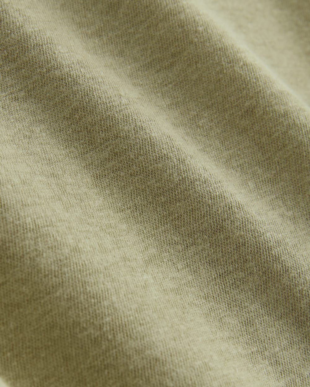 The Box-Cut Tee in Cotton Linen in Eucalyptus — detail view