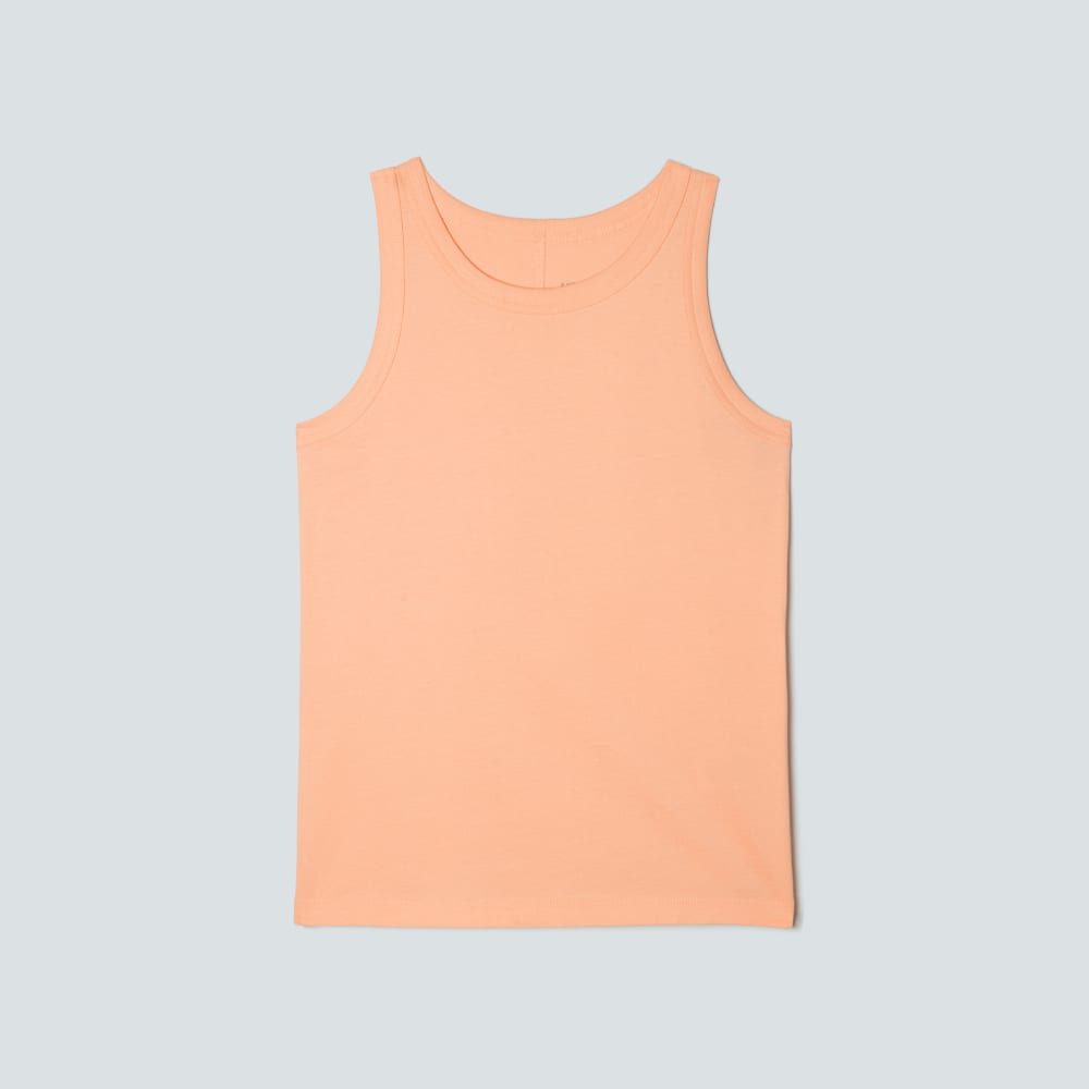 The Tank in Essential Cotton in Apricot — front view
