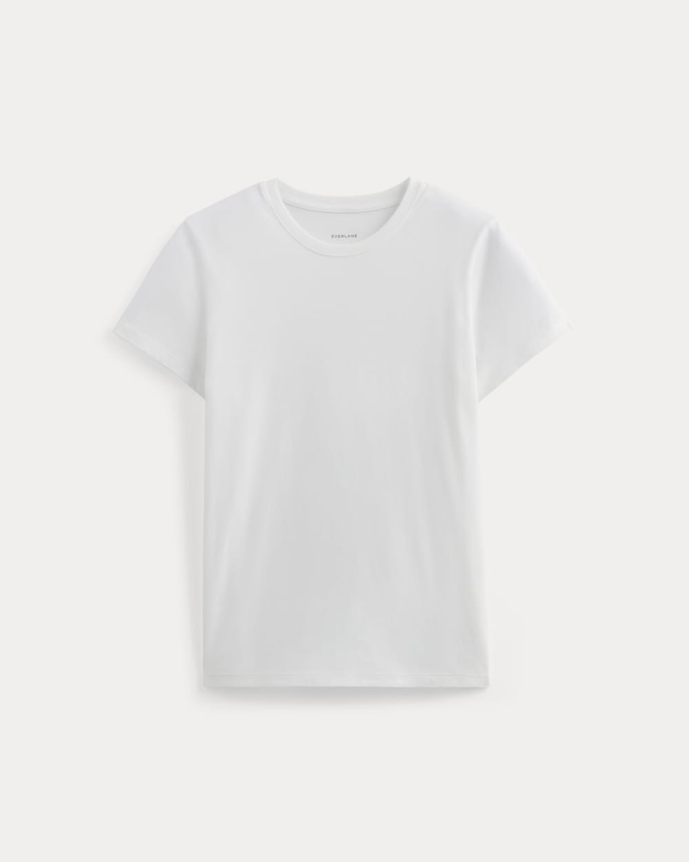 The Slim Crew in Essential Cotton in White — alternate view
