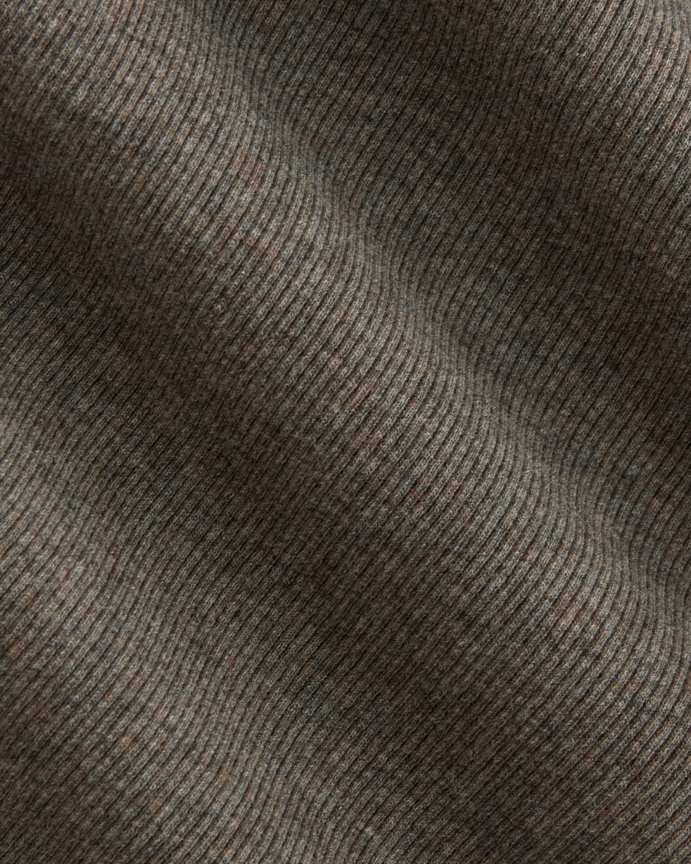 The Luxe Rib Crew in Heathered Fatigue — detail view