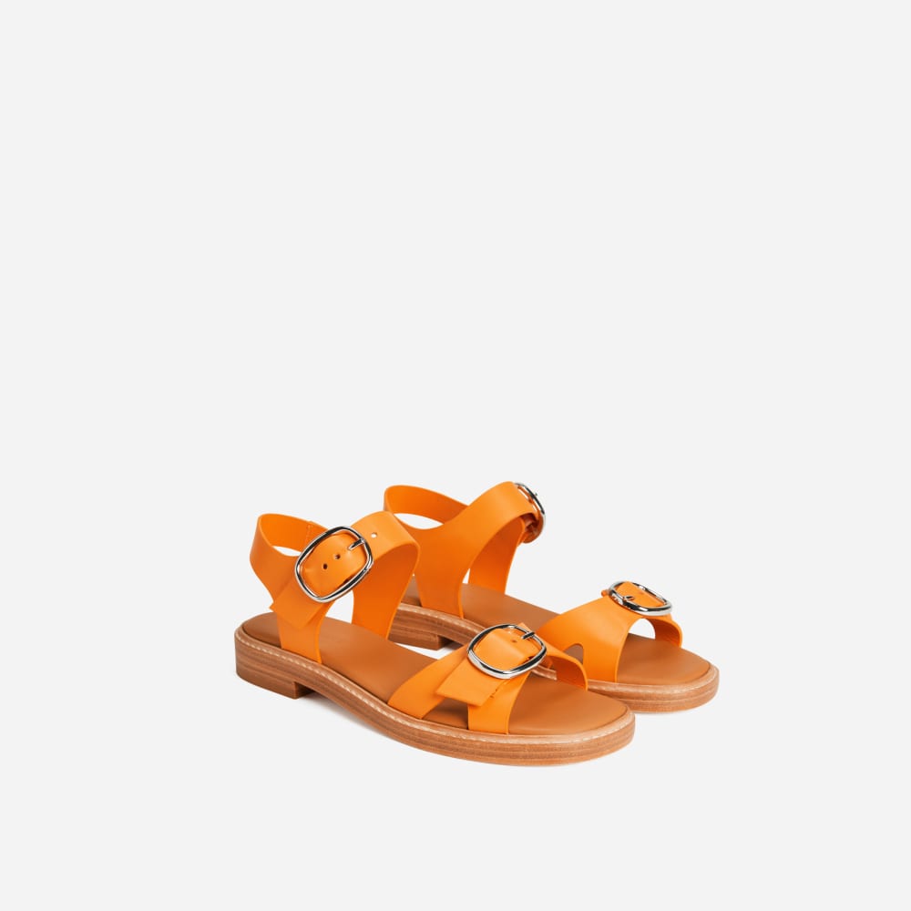 The Twin Buckle Sandal in Turmeric — alternate view