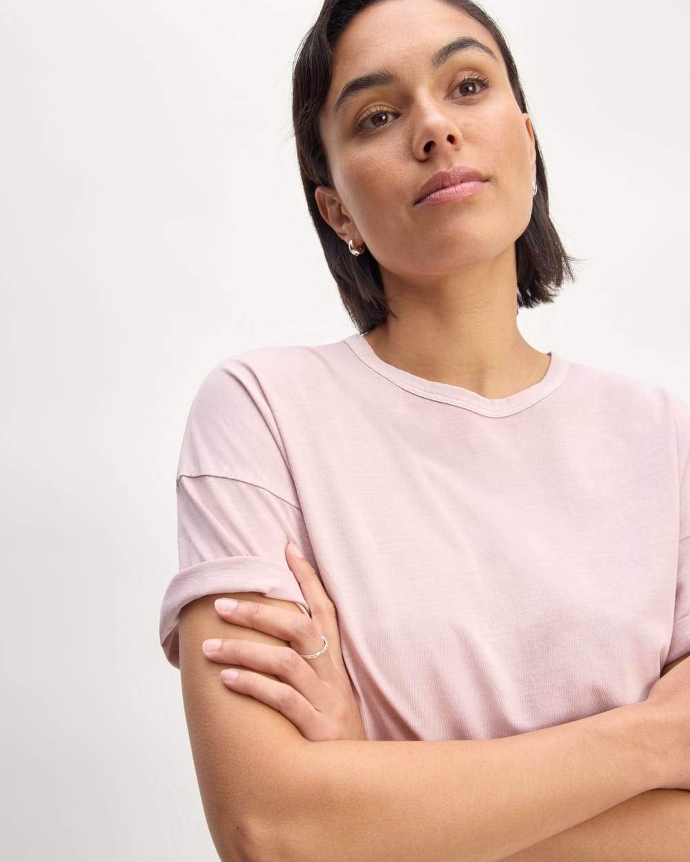 The Boyfriend Tee in Essential Cotton in Dusty Rose — alternate view