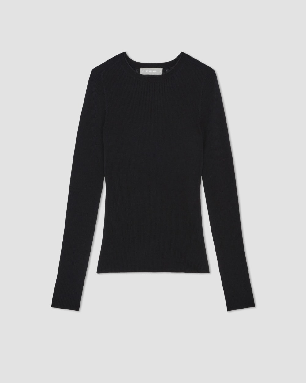 The Long-Sleeve Sweater Tee in Ultrasoft Merino in Black — alternate view