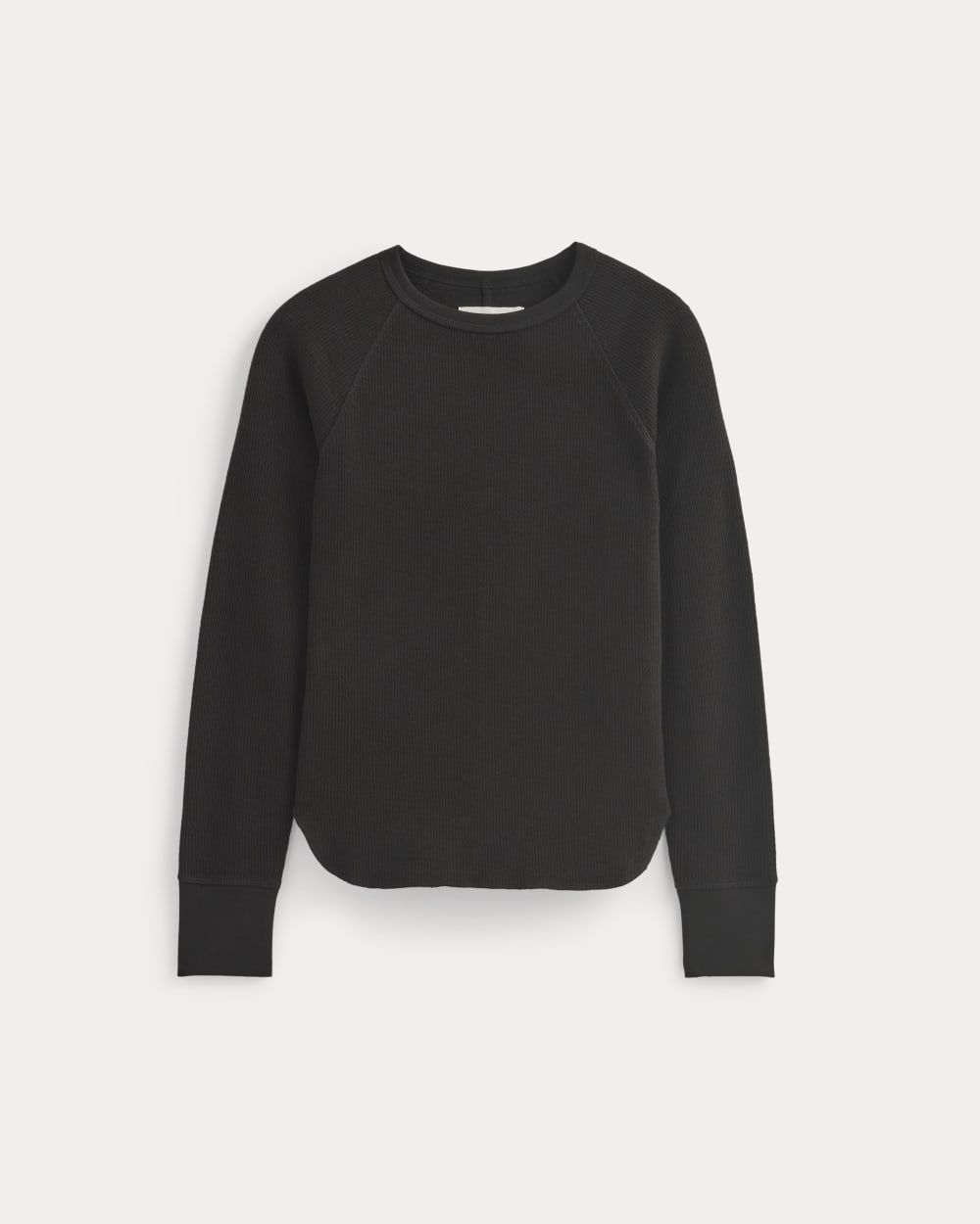 Slim-Fit Crew in Cozy Waffle in Black — alternate view