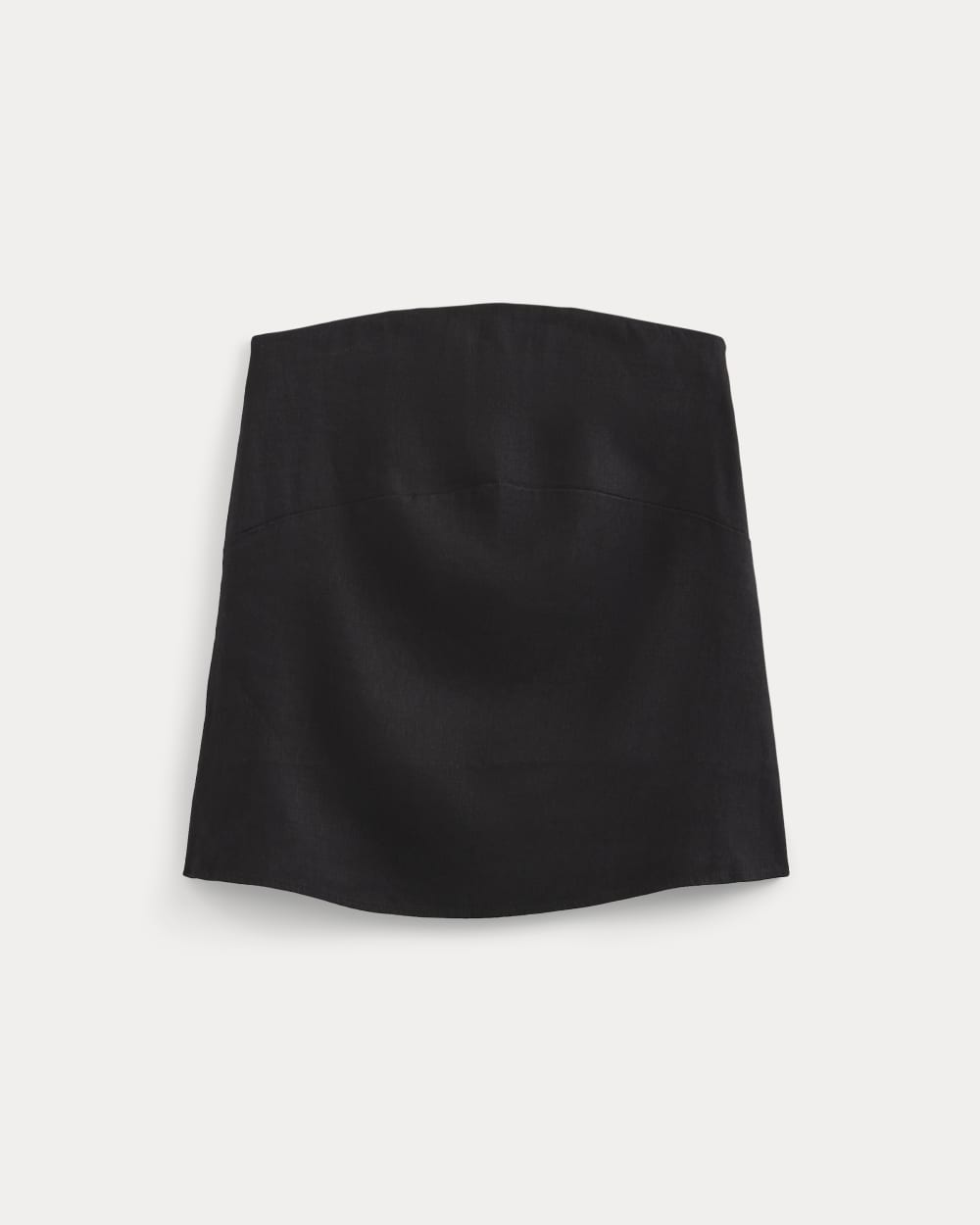 Tube Top in Stretch Linen in Black — detail view